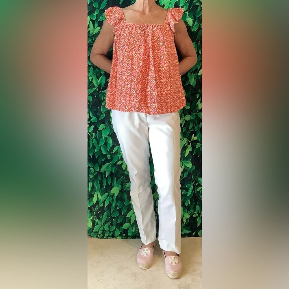 🌸 Ann Taylor Square Neck Flutter Sleeve Top – Size Medium - Picture 3 of 7